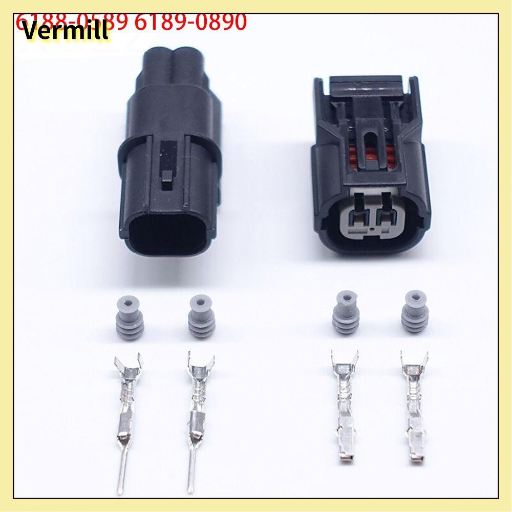 VERMILL 1Set 2 chân 040 Đầu nối ô tô Nam Nữ Công tắc nhấn Phích cắm cảm biến ABS Bền Cuộn dây đánh lửa 6188-0589 6189-0890 Cho hondas
