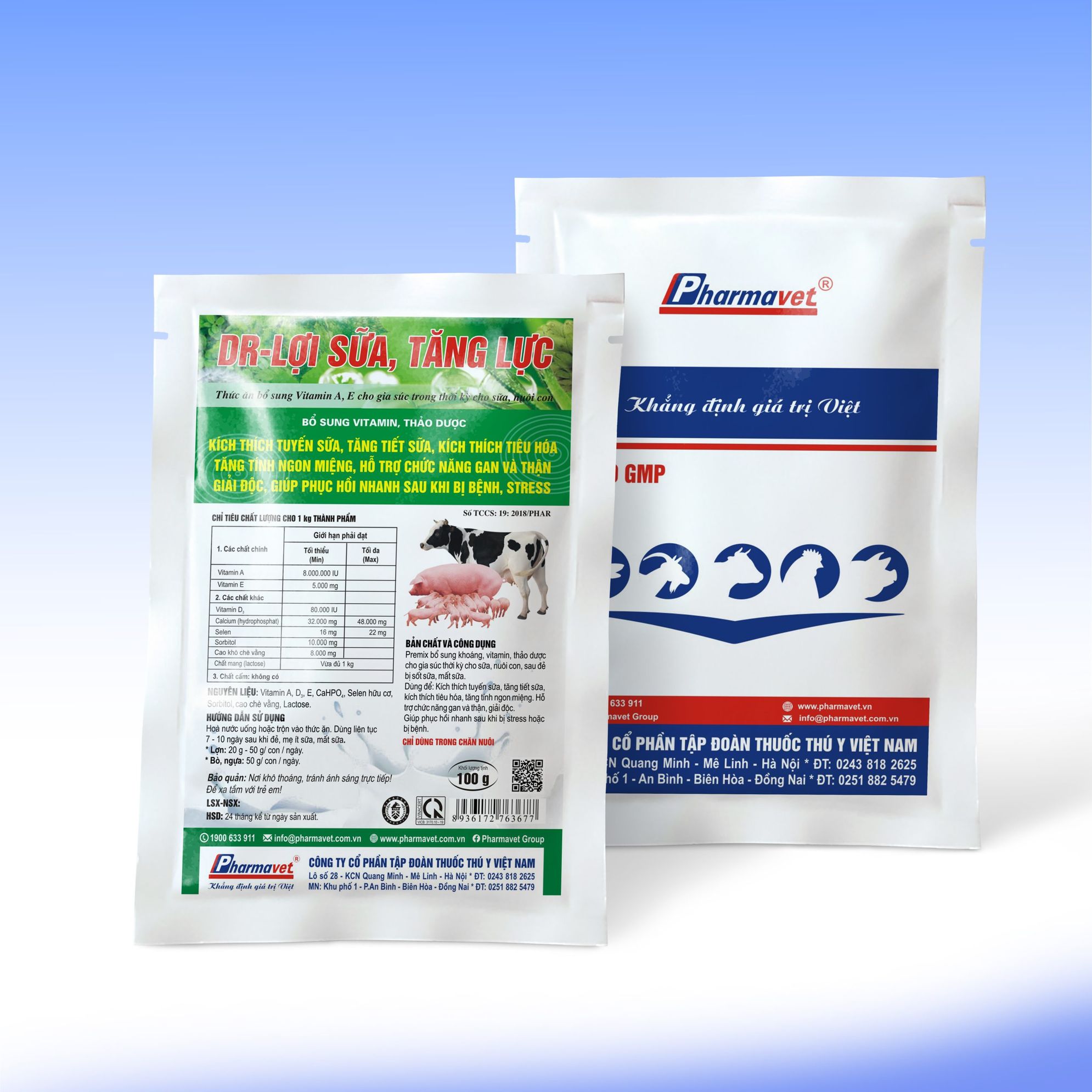 DR-LỢI SỮA Bổ Sung Dinh Dưỡng Cho Vật Nuôi Giai Đoạn Nuôi Con - Hỗ Trợ Ăn Ngon, Thể Trạng Tốt