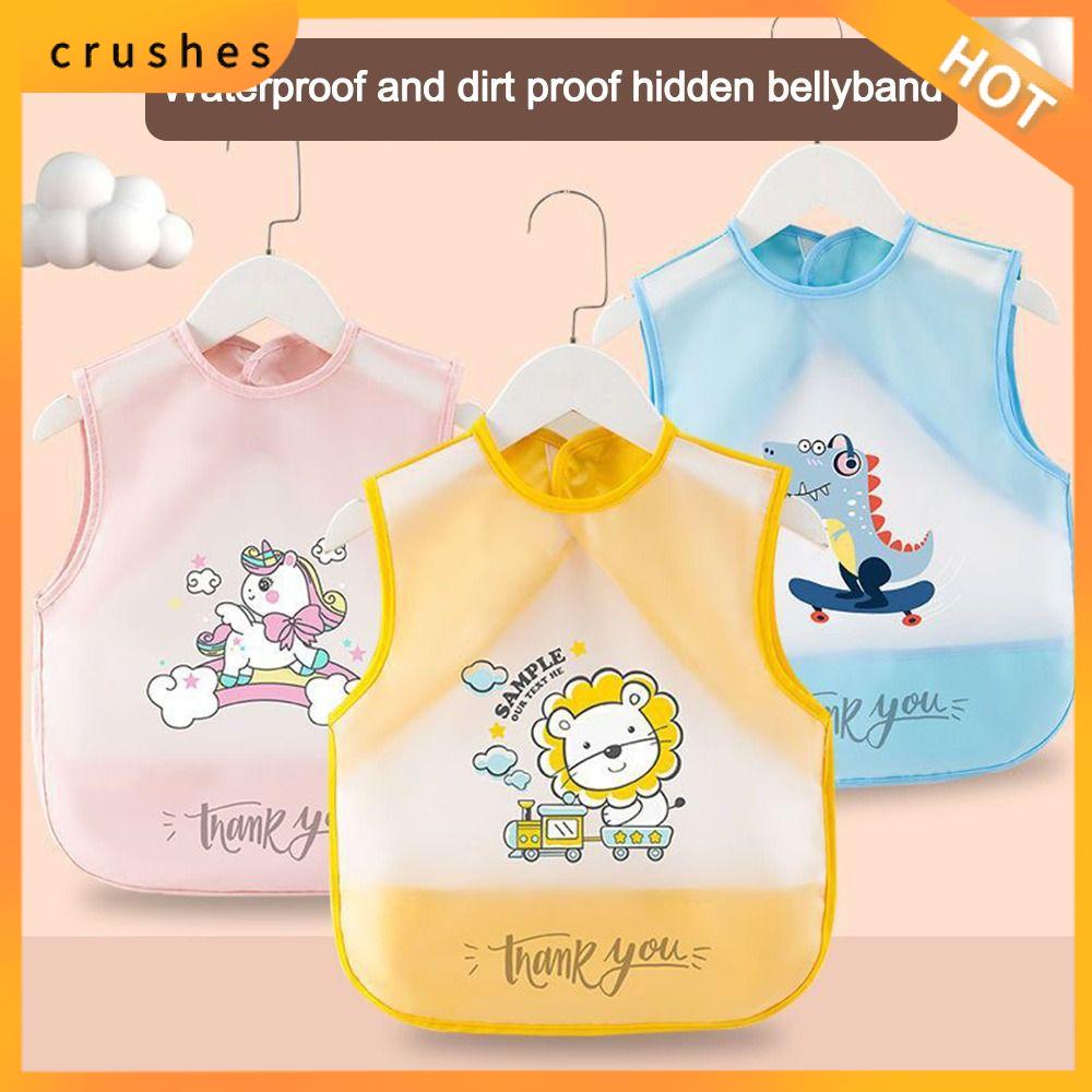 CRUSHES Không tay Yếm cho bé Chống thấm nước Bẩn Tạp dề nghệ thuật cho trẻ biết đi Phim hoạt hình Khăn quàng cổ trẻ em