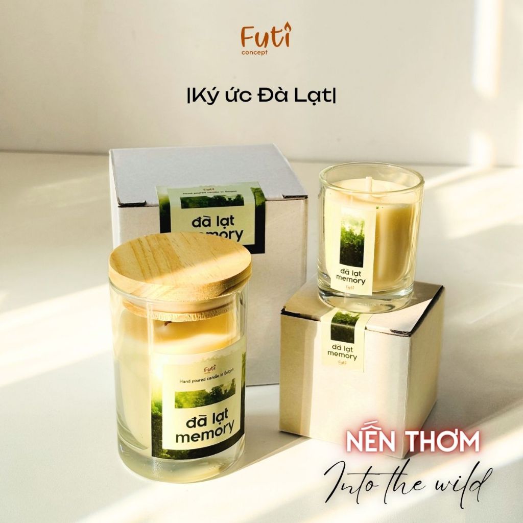 Nến Thơm Hương Đà Lạt Memory Kèm Hộp, Candle Cup Handmade Into The Wild
