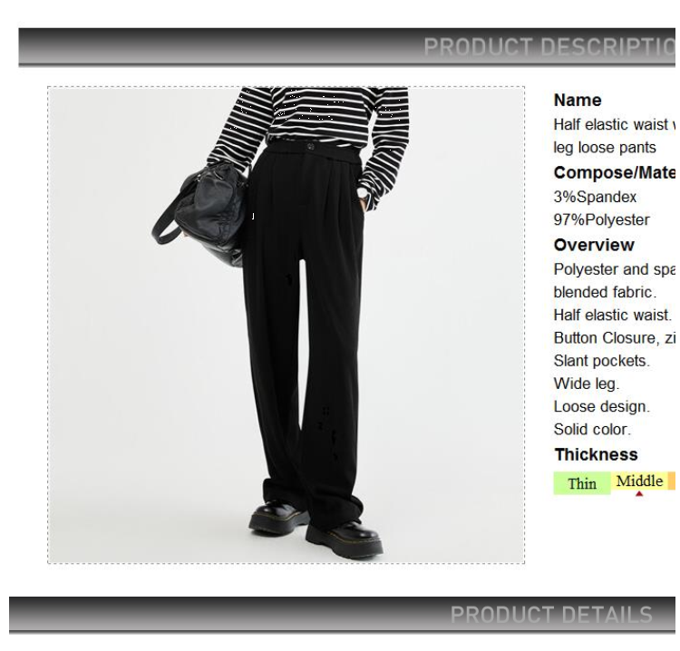 GIORDANO Women Pants Half Elastic Waist Wide Leg Ralaxed Drape Pants Solid Color Simple Fashion Casual Loose Pants 18413916 · v2