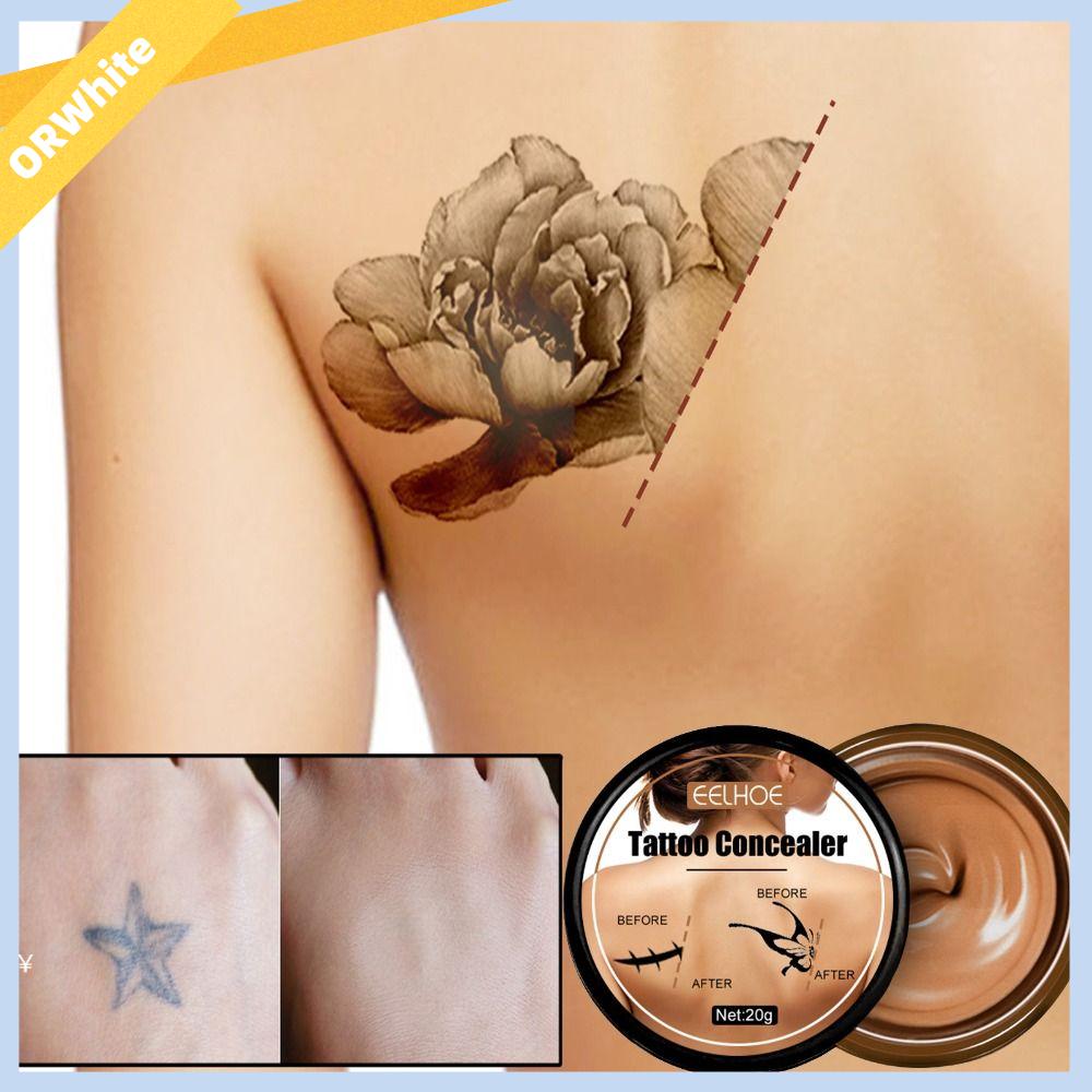 ORWHITE SHOP Không thấm nước Kem che khuyết điểm hình xăm 20g Làm sáng da Kem che khuyết điểm cơ thể Trang điểm chân Dễ che giấu Trang điểm che hình xăm Giãn tĩnh mạch