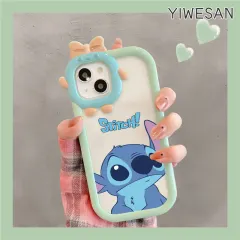 YIWESAN Casing Hp VIVO Y12 Y15 Y17 Y17s Y12i Y3 Y3s 2020 Y11 2019 Y19 Y5s Case pola kartun Stitch Casing ponsel lensa Monster kecil kesing hp pelindung Cases lunak silikon warna Solid Softcase