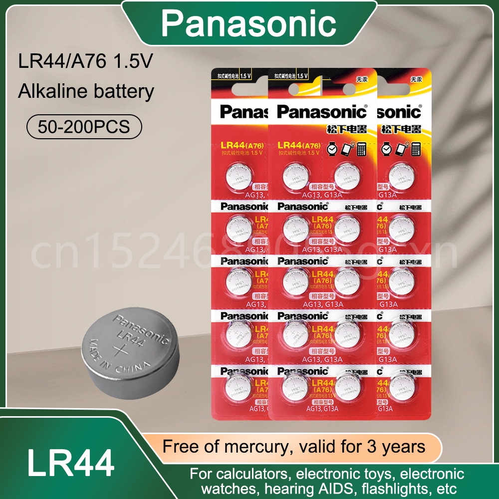 【Trending in Fashion】 100% Panasonic Lr44 A76 Lr 44 Ag13 Lr1154 Sr1154 Sr44 Sr44sw Sr44w 1.5v Alkali