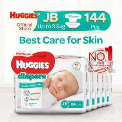 Huggies Platinum Tape Diapers Justborn 24s x 6 packs (Case)