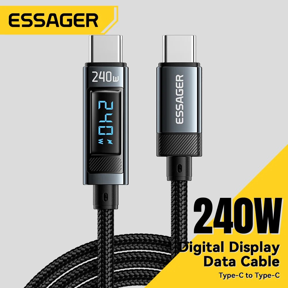 Essager 240W loại USB C để USB C Cáp PD 3.1 100W sạc nhanh các loại cáp sạc 6A cho MacBook Pro máy t
