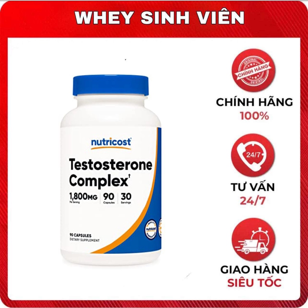 Nutricost Testosterone Complex 1800mg, Tăng Testosterone Tự Nhiên, Tăng Cường Cơ bắp