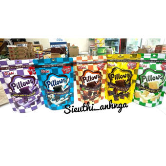 Snack Pillows Oishi Nhân Sữa Dừa - Socola - Kem Vani Gói 85G
