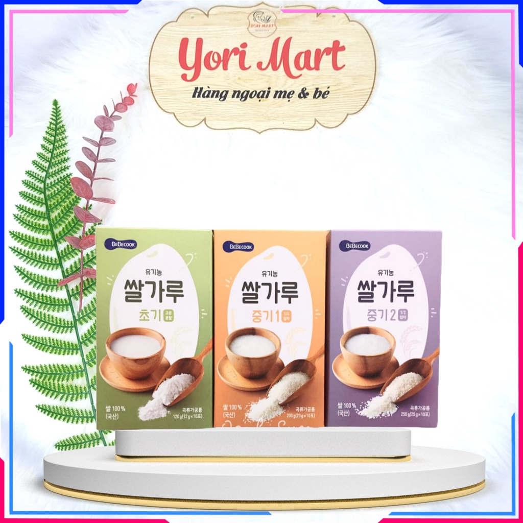 Gạo Bebecook Hữu cơ chia độ thô theo tháng tuổi Hàn Quốc