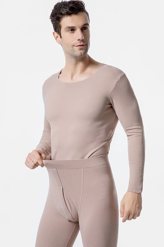 Seamless Thermal Underwear Men's Fleece Autumn Clothes Trousers Set Thin Youth Winter Pajamas
