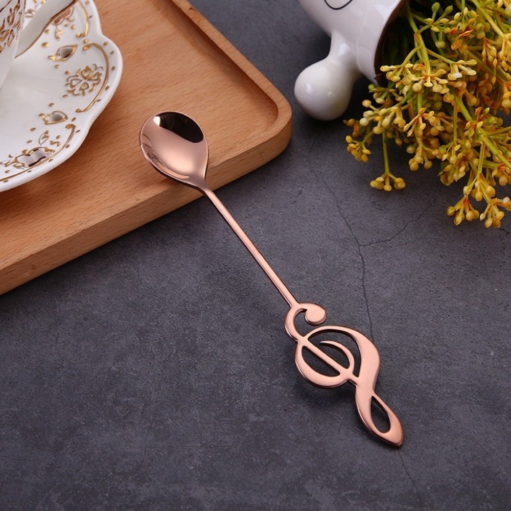 SHIKICK Muỗng kem Muỗng nốt nhạc Đồ dùng nhà bếp Quán nhạc Muỗng cà phê  Phụ kiện trà tráng miệng Muỗng khuấy cà phê Quà tặng - 3