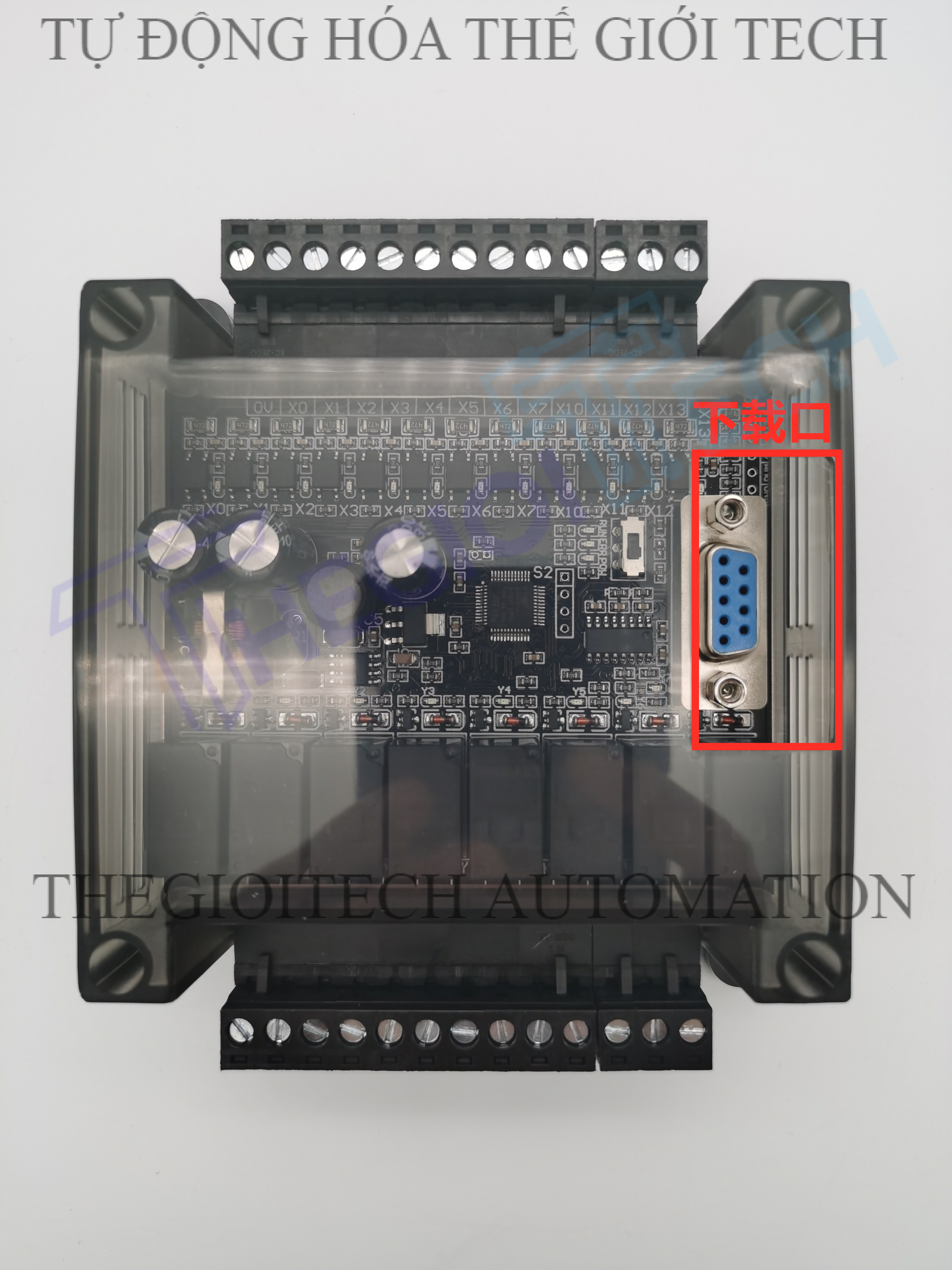 Board Lập Trình PLC HK HK2N FX2N 20MR 12 input 8 output relay 24V TTL RS232, GX Works2 Mitsubishi - 20MR 232 vỏ