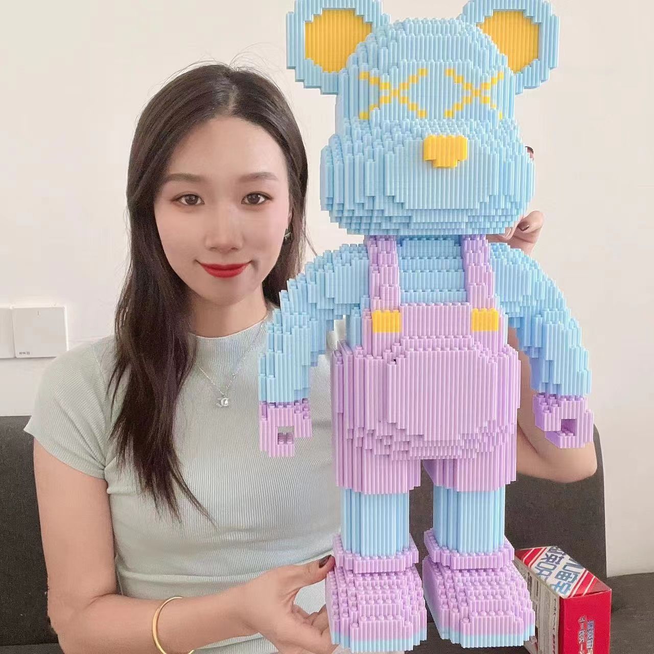 Tương thích với lego siêu lớn 55cm gấu hung bạo gạch nhỏ gạch 1m Doraemon cô gái quà tặng sinh nhật