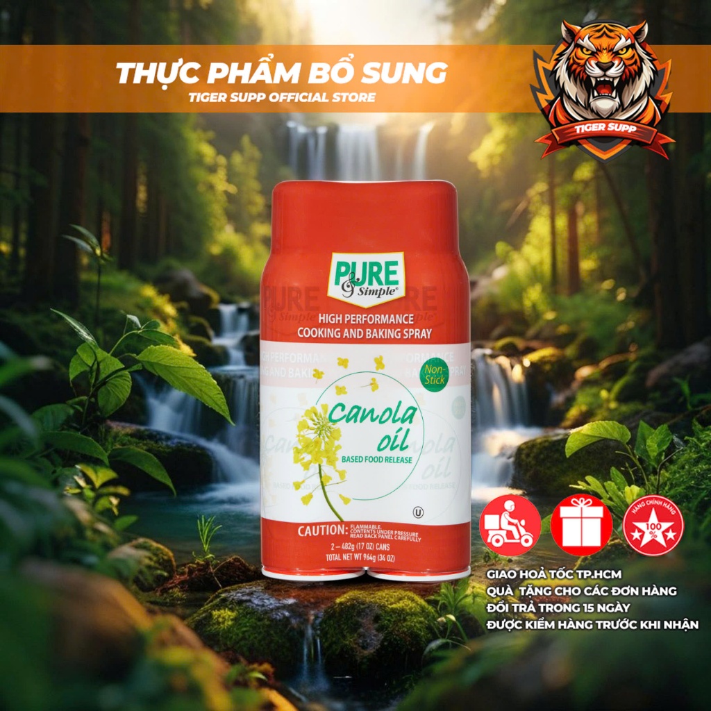 [1927 lần dùng] PURE & SIMPLE – Dầu Hoa Cải Dạng Xịt Cho Chế Độ Ăn Ít Calo (17oz)