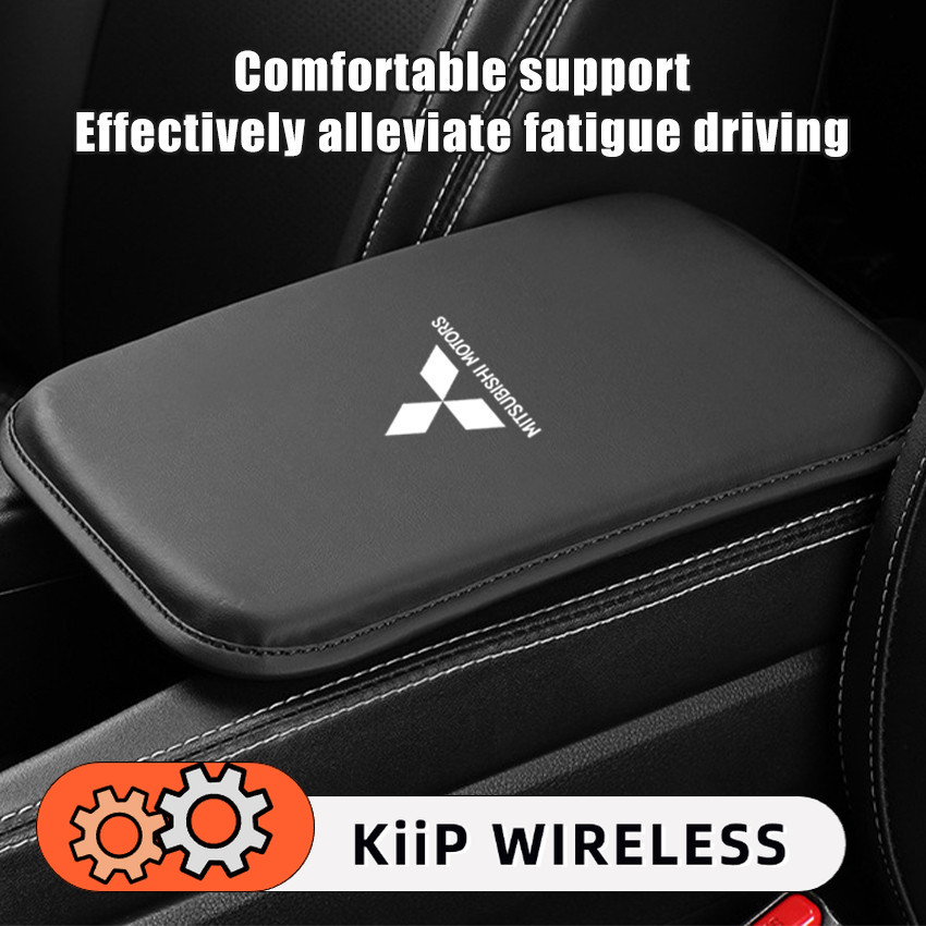 Armrest Pad Mobil Sandaran Tangan Kulit Hitam Bantalan Armrest Penambah Tinggi Mitsubishi Harga 99,000 rupiah*Gratis Ongkir