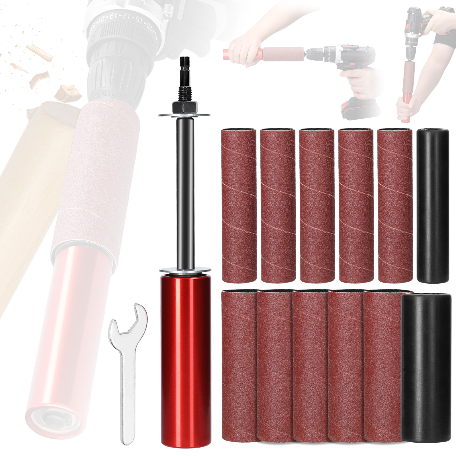 Handheld Sandpaper Grinding Rod Electric Rotary Tool Sandpaper Polishing Bar Woodworking Grind Polish Tool Fit Most Rotary Accessories Bit