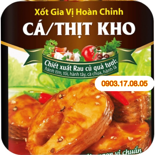 (Hộp 20)Gia vị hoàn chỉnh CÁ THỊT KHO Barona (80gr)