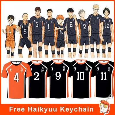 Haikyuu!! Anime Jerseys Cosplay Karasuno High School Volleyball T-shirt Hinata Shoyo Haikyu T Shirt Halloween Costume