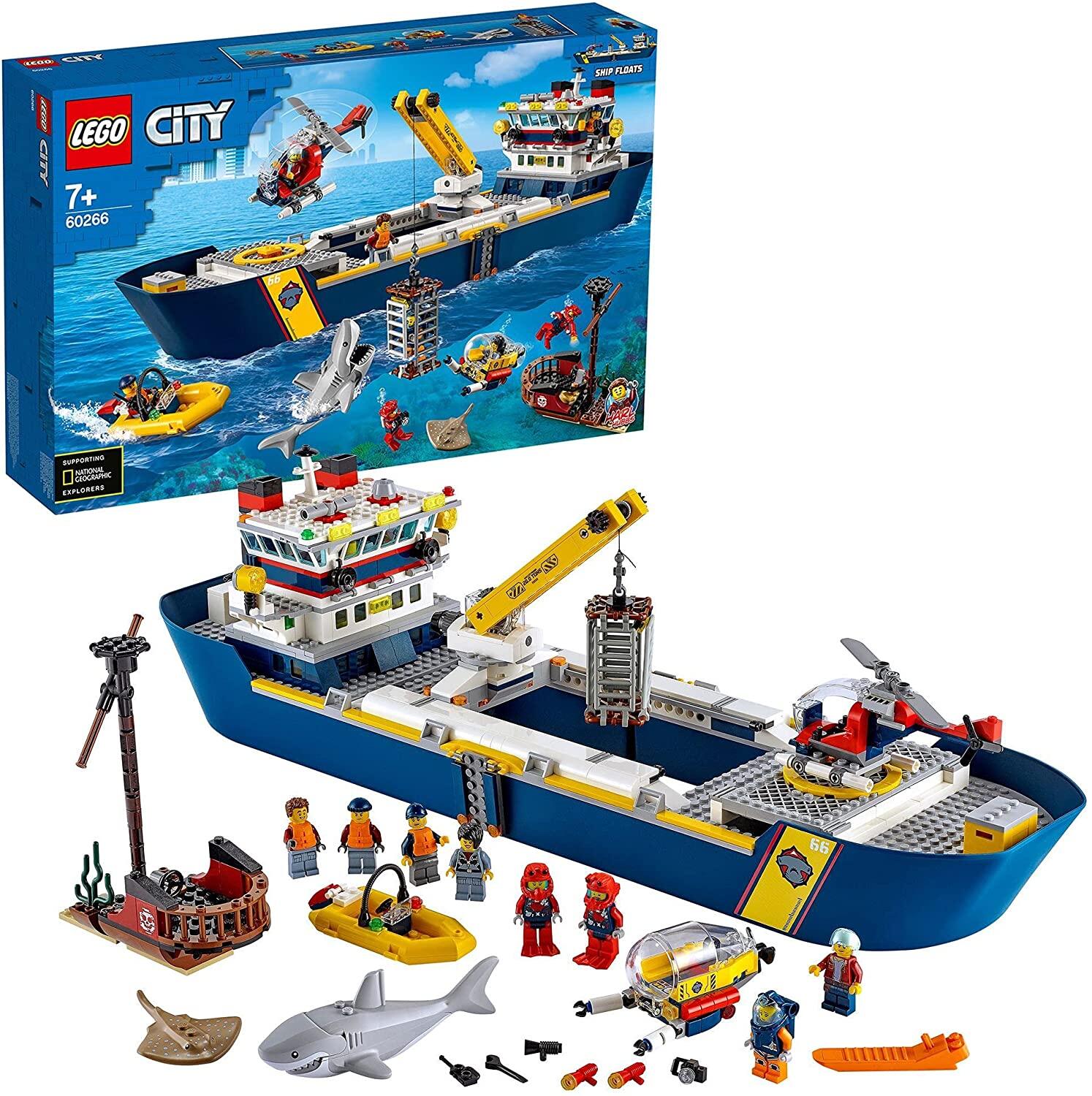 LEGO 60266 City Oceans Exploration Ship Set Toys for Kids Child Boy Girl   7+ Quà tặng đồ chơi khối 