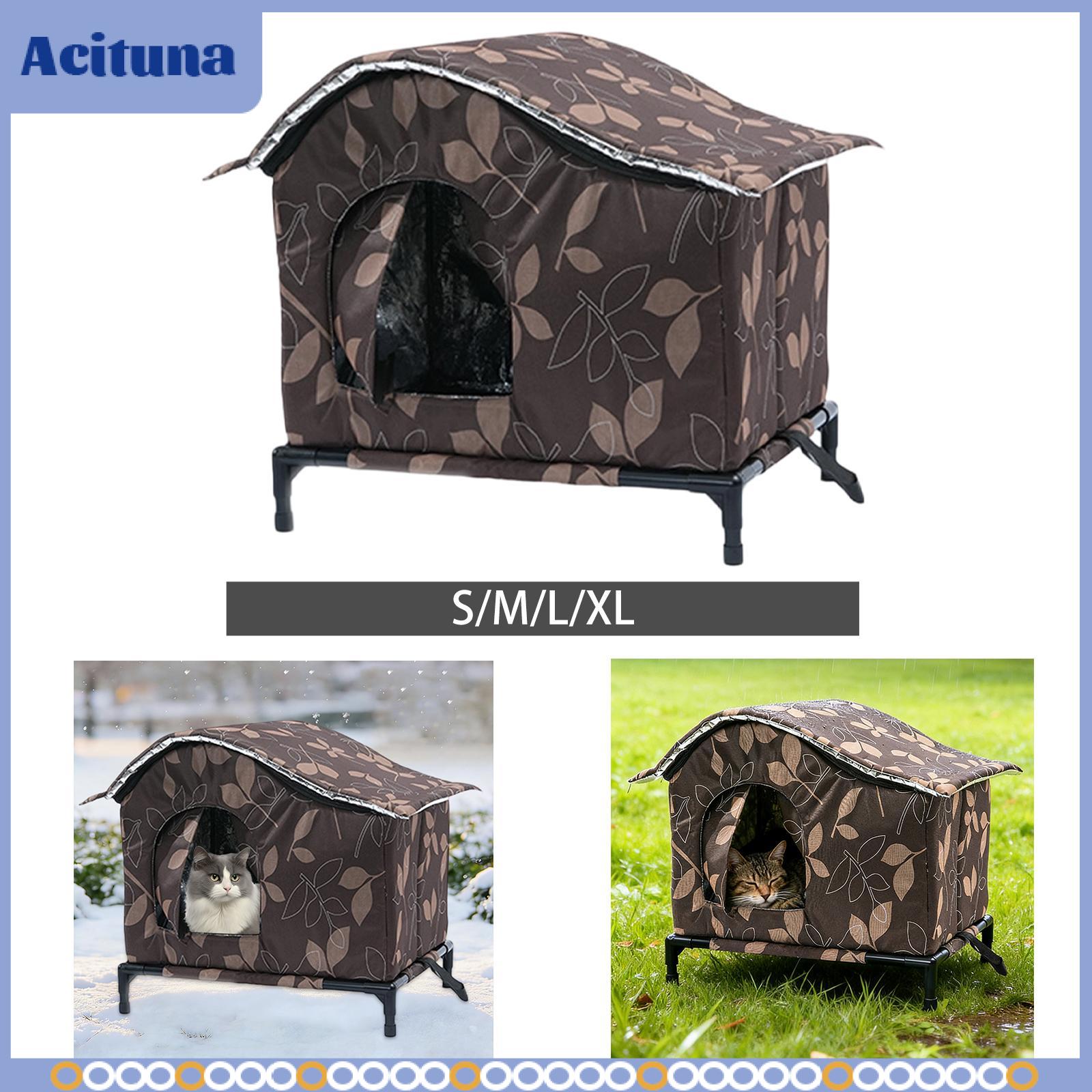 Outdoor Stray Cat House Waterproof Insulated Warm House Versatile Weatherproof Oxford Cloth Feral Cat Shelter for Lawn Backyard ราคา 823 บาท*ส่งฟรี