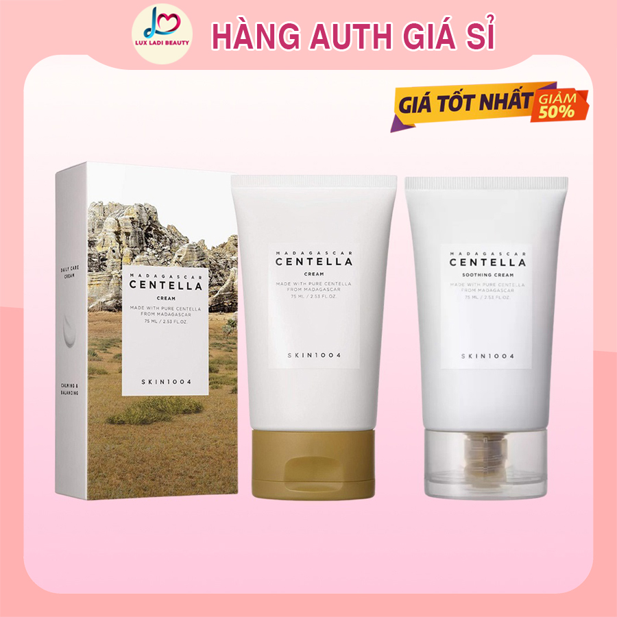 Kem rau má dưỡng ẩm, phục hồi da skin1004 madagascar centella cream & soothing cream 75ml