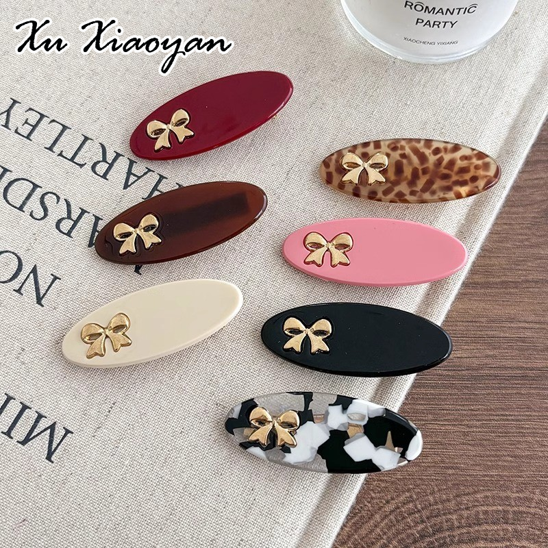 XUXIAOYAN R etro โลหะแตก B arrettes หญิงผมขนมแบตเตอรี่ด้านนกกระทา B arrettes อุปกรณ์ผม ราคา 12 บาท*ส่งฟรี