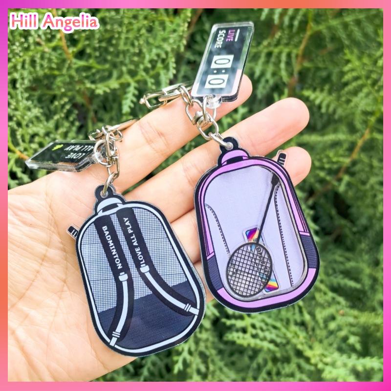 [Hill Angelia] Sáng Tạo Mini 3D Cầu Lông Vợt Bóng Charms Móc Khóa Thể Thao Lưu Niệm Túi Móc Khóa Xe Đính Phụ Kiện Chìa Khóa Chủ Quà Tặng - 3