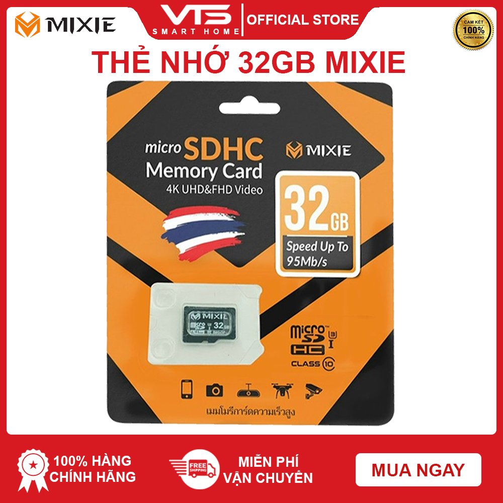 Thẻ nhớ Micro SD Mixie 32GB 95MB s U3, Chuyên dụng cho Camera Chính Hãng