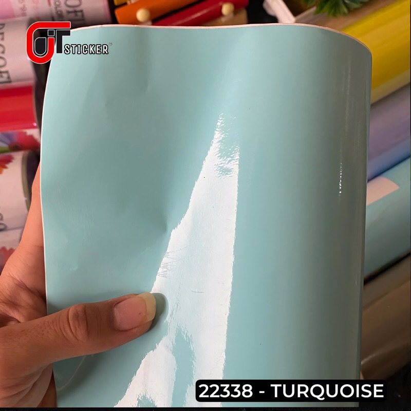 Skotlet turqoise pastel glossy sticker scotlite toska pastel premium color vinyl Harga 12,780 rupiah*Gratis Ongkir