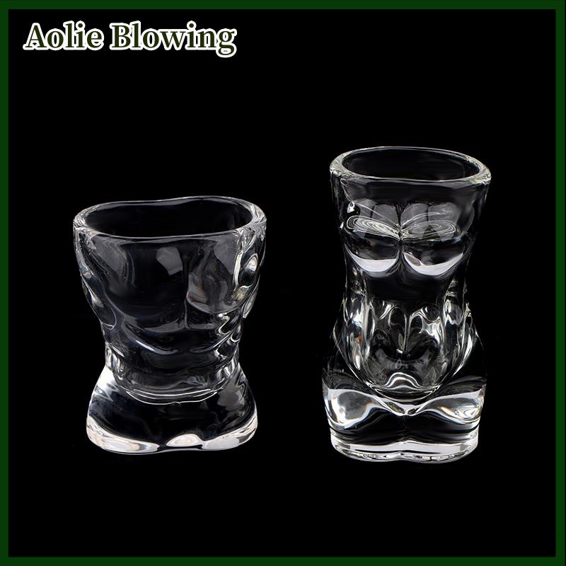 Aolie 1PC Mới Độc Đáo Bia Cup Vui Người Đàn Ông Phụ Nữ Cơ Thể Hình Trong Suốt Rượu Vang Thủy Tinh Thanh Drinkware Cocktail Cốc Cà Phê Nước Trái Cây Teacup