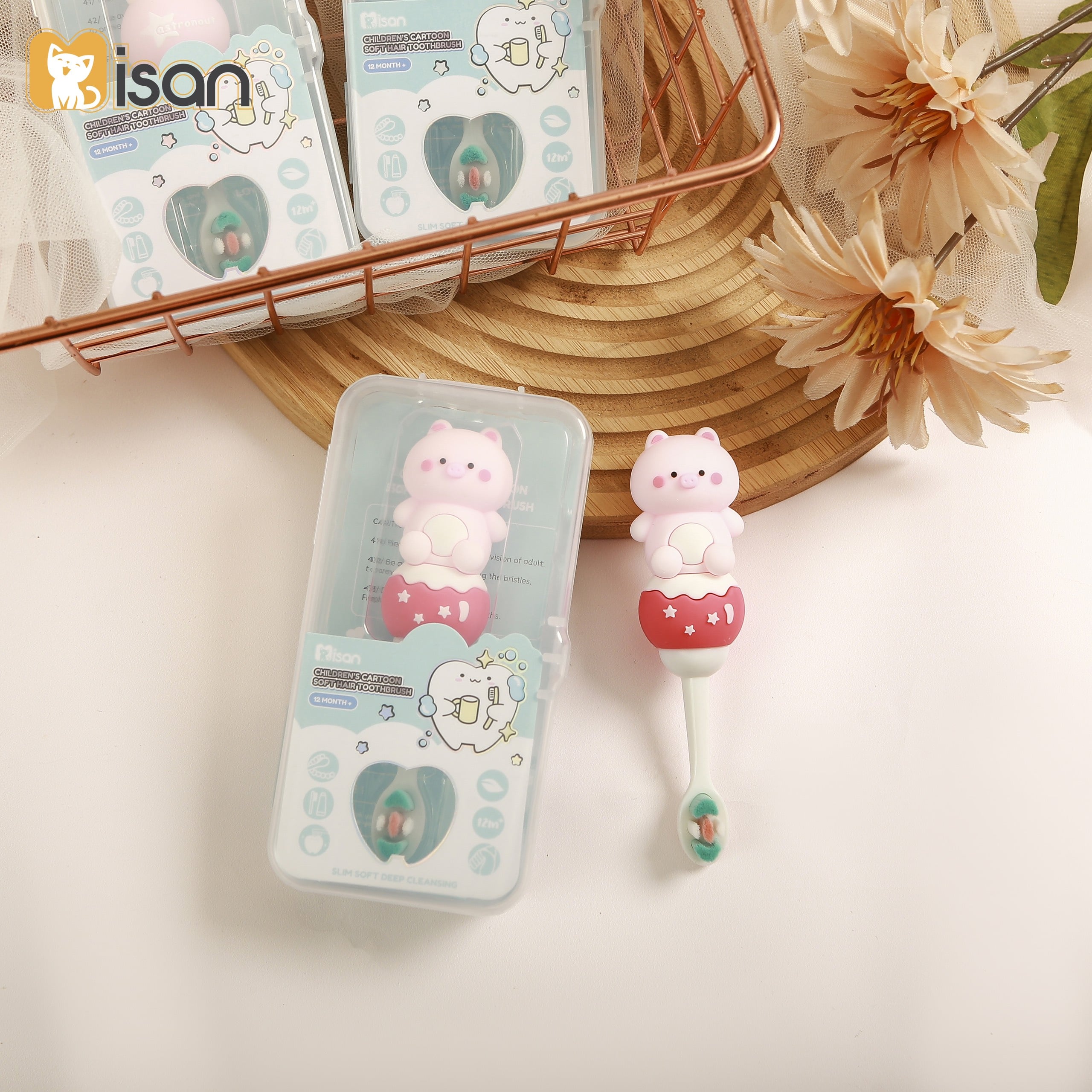 Bán chải đánh răng Misan hình Thú To cầm chắc tay cho bé Bebi123shop