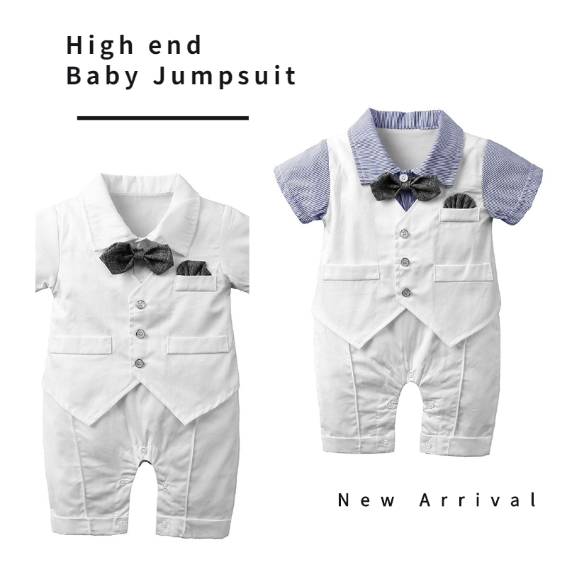 Onesies quần áo bé trai chàng trai Jumpsuit trắng christening quần áo cho bé trai đám cưới chính thức sơ sinh trang phục trẻ sơ sinh