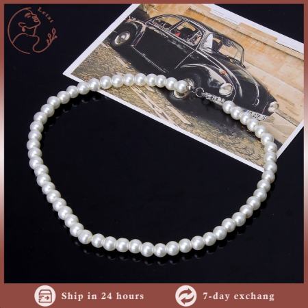 Letat Elegant White Glass Pearl Necklace for Women