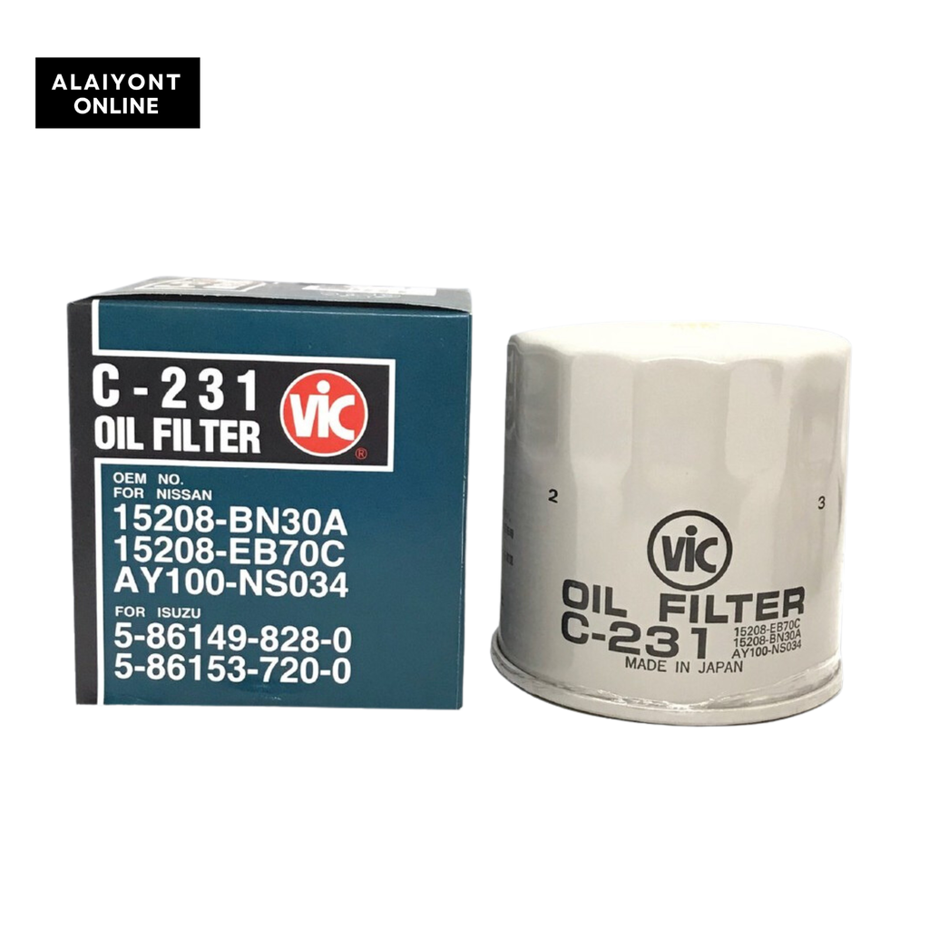 กรองเครื่อง ไส้ กรอง น้ำมันเครื่อง ไส้กรองน้ำมันเครื่อง NISSAN NAVARA D40, NP300 นิสสัน นาวาร่า (VIC C-231 / C231) ราคา 248 บาท*ส่งฟรี