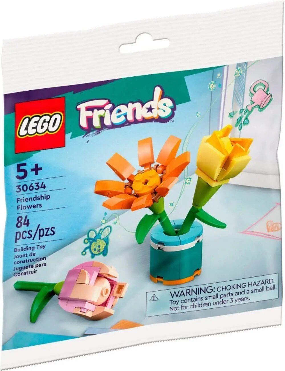 LEGO Friends Friendship Flowers 30634 Polybag, Orange, Pink, Rose, Yellow for Children's Kids Birthday Xmas Gift