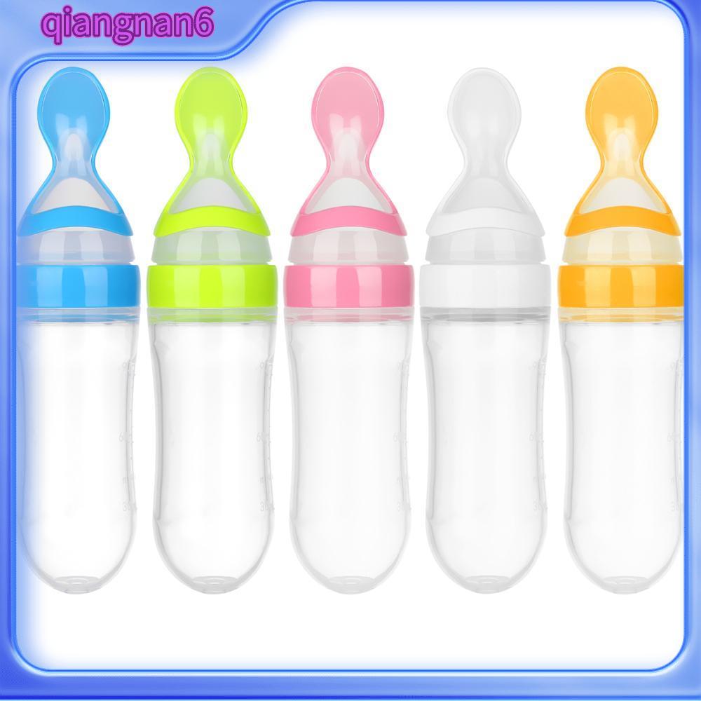 QIANGNAN6 Baby Kid Silicone Sự an toàn Food Rice Feeder Với Muỗng Bình sữa Bình cho ăn