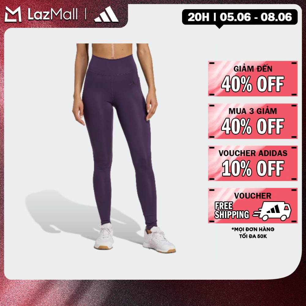 [3-20H 5.6-MUA 3 GIẢM 25%+VOUCHER 10%] adidas Gym  Training Quần Legging Dài Optimé Essentials Có Túi Ẩn Nữ Màu tím JW7648