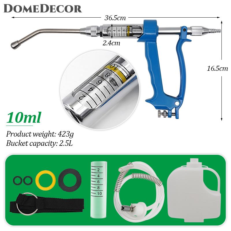 DomeDecor ปืนฉีดน้ำสำหรับสัตวแพทย์5มล. 10มล. 20มล. 30มล. 30มล. ปืนฉีดน้ำแบบต่อเนื่องสำหรับแกะและแพะพร้อมขวดเครื่องมือในฟาร์ม ราคา 756 บาท*ส่งฟรี