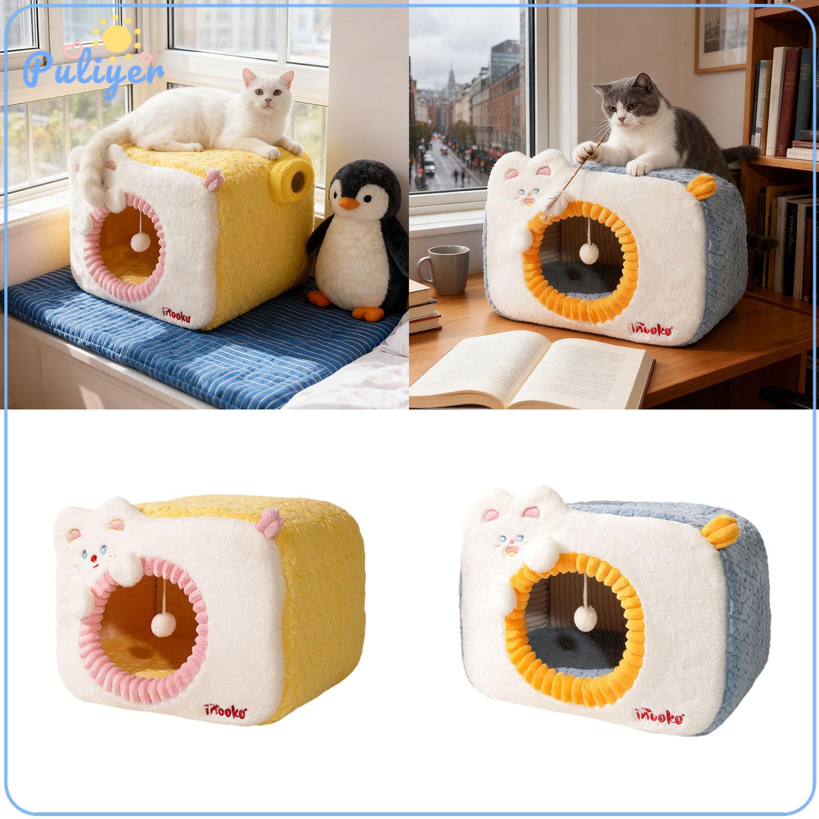 Cat Bed Tent Cat Nest Sleeping Bed Practical Washable Comfortable Cat House Pet Sleeping Bed Pets Kitten Bunny Home ราคา 1,231 บาท*ส่งฟรี