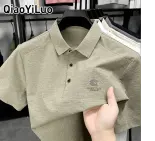 QiaoYiLuo  Áo Polo Nam Áo Thun Cổ Bẻ Tôn Dáng Công Sở Thoải Mái Thoáng Khí Chất Lượng Cao Thời Trang Đơn Giản