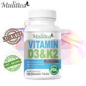 Mulittea Vitamin D3 K2 Chewables for Bone and Immunity Support