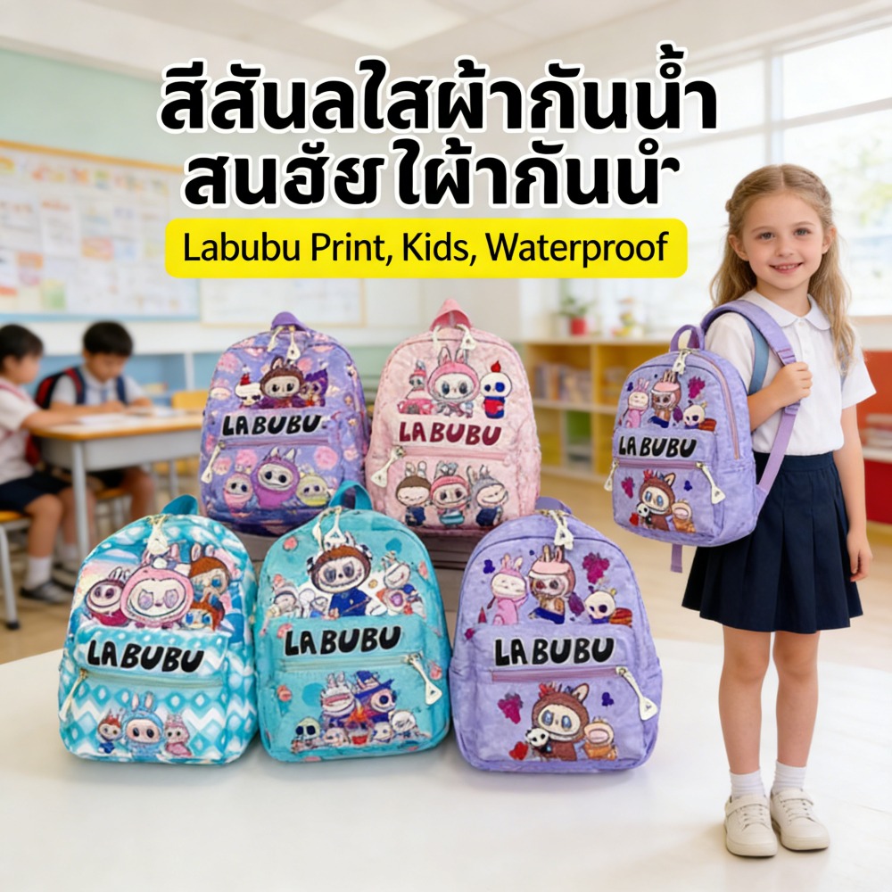 สุดนิยมกระเป๋าเป้เด็กน่ารัก สายสะพายหลังสบาย ๆ กระเป๋าเป้การ์ตูนอนุบาลและประถม สีหลายสไตล์ ผ้าเนื้อนุ่ม กว้าง 28 ซม. สูง 30 ซม. ราคา 235 บาท*ส่งฟรี