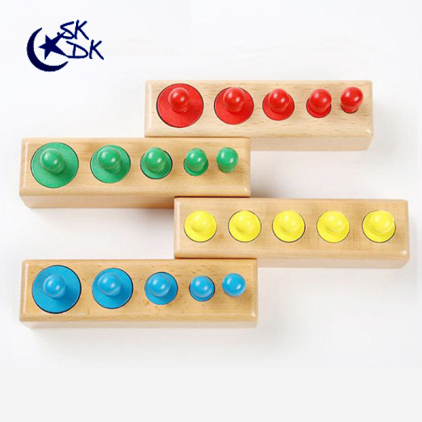 [Ready Stock] Children Toy Color Beech Socket Cylinder Baby Puzzle Early Education Toy montessori zylind tois bebe