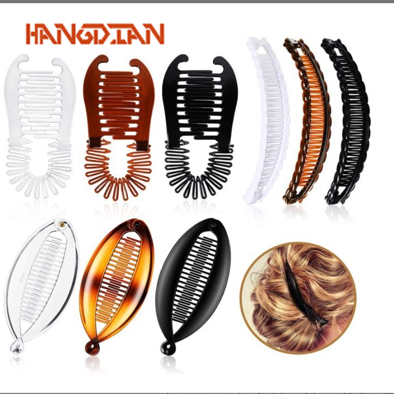 HANGDIAN Fashionable Banana Hair Clips Set for Easy Updo Styling Women's Hair Accessories ราคา 43 บาท*ส่งฟรี