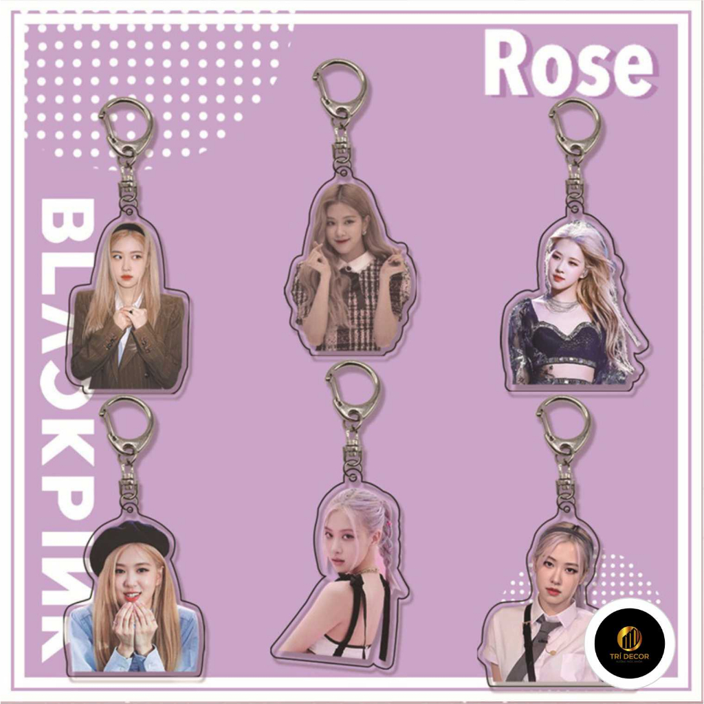 Móc khóa hai mặt acrylic in hình Rosé BLACKPINK - trí decor