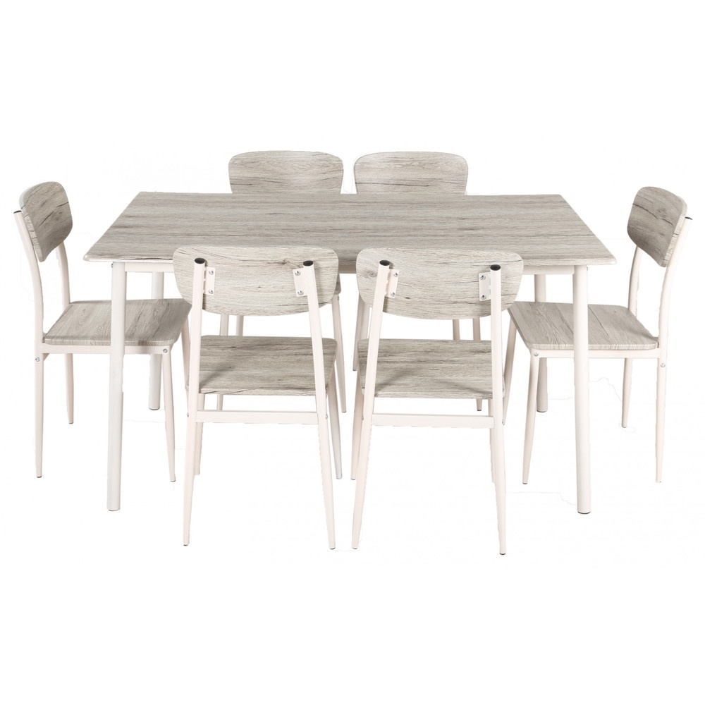 Global House (1/2) DELICATO ชุดโต๊ะอาหาร 6 ที่นั่ง รุ่น HAM สีไม้ธรรมชาติ รับประกันของเเท้ ราคา 4,990 บาท*ส่งฟรี