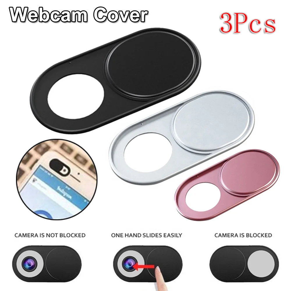 3 cái kim loại siêu mỏng Webcam Bìa máy ảnh thanh trượt nam châm màn trập bảo vệ quyền riêng tư sticker cho máy tính xách tay điện thoại máy tính bảng Webcam