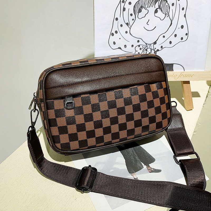 Arctic hunter nữ kẻ ca rô túi đeo chéo túi đeo vai pu retro nam nữ túi đựng tài liệu túi đựng điện thoại