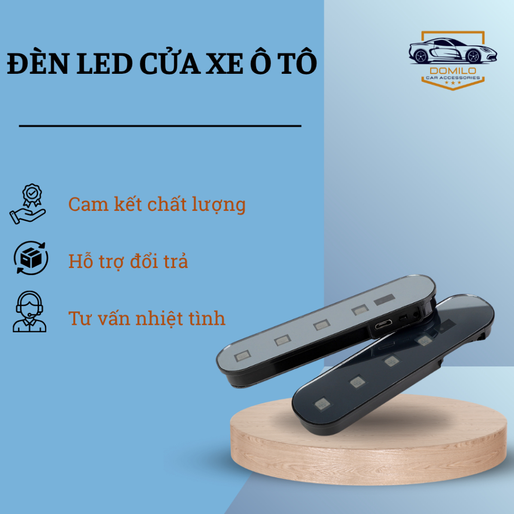 Đèn Cảnh Báo Mở Cửa Ô Tô Thông Minh, Cảm Ứng An Toàn, Sạc USB 7 Màu, Chống Nước