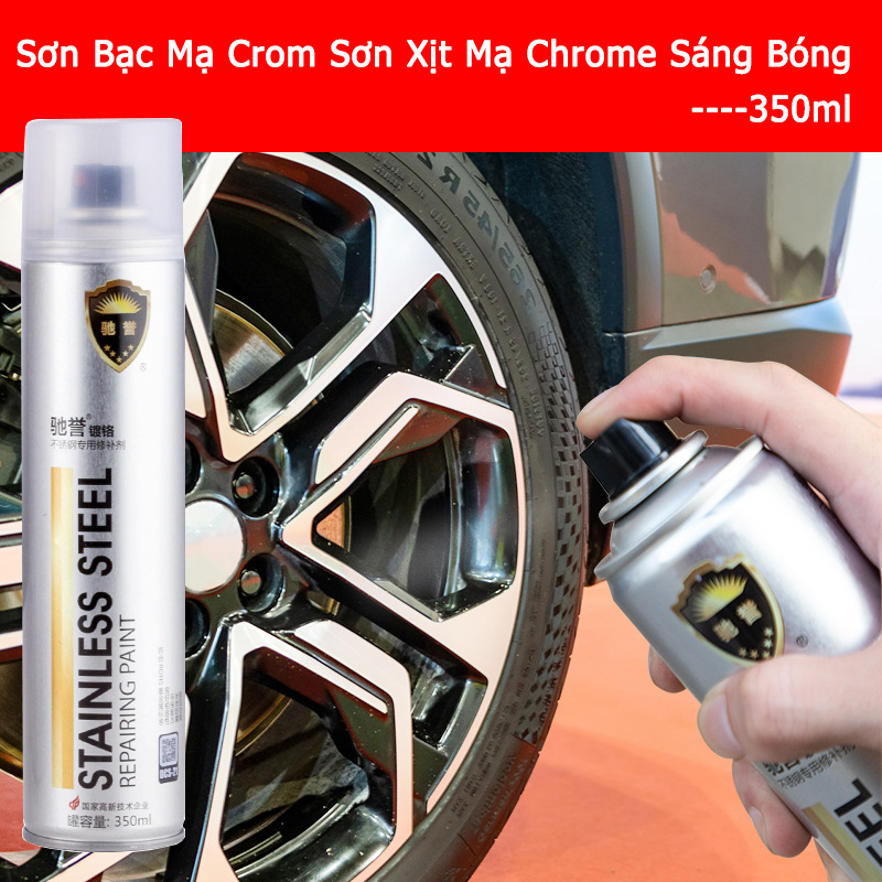 Sơn Bạc Mạ Crom Sơn Xịt Mạ Chrome Sáng Bóng 350ml - Chai Sơn Mạ Siêu Bóng-Sơn xe